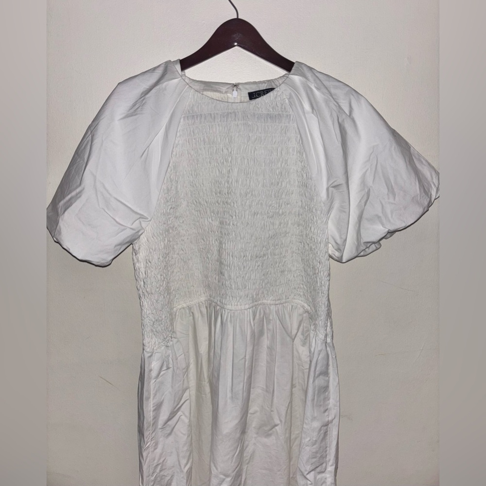 NWT J. Crew Meadow dress in cotton poplin White XL Flowy Boho Cottagecore Preppy - Picture 5 of 12